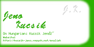 jeno kucsik business card